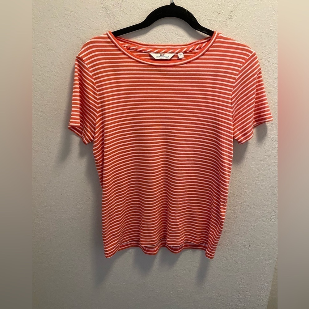 Vineyard Vines Pink And White Striped T-Shirt